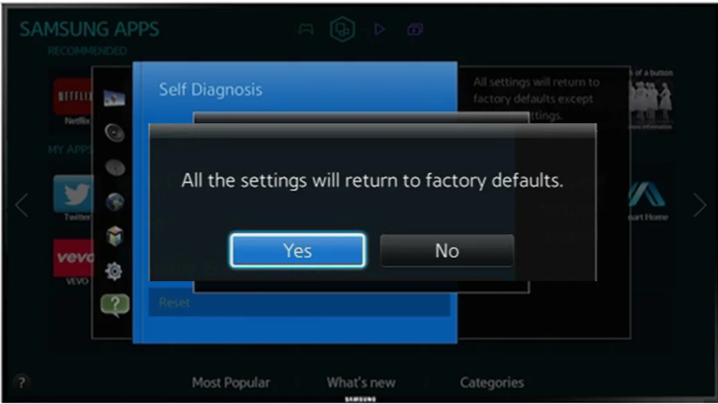 How to reset samsung smart tv to factory settings
