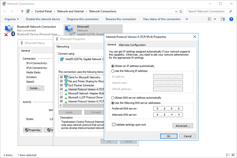 How to change dns in windows